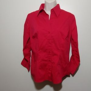 New York and Company Button Shirt Size Small, Red